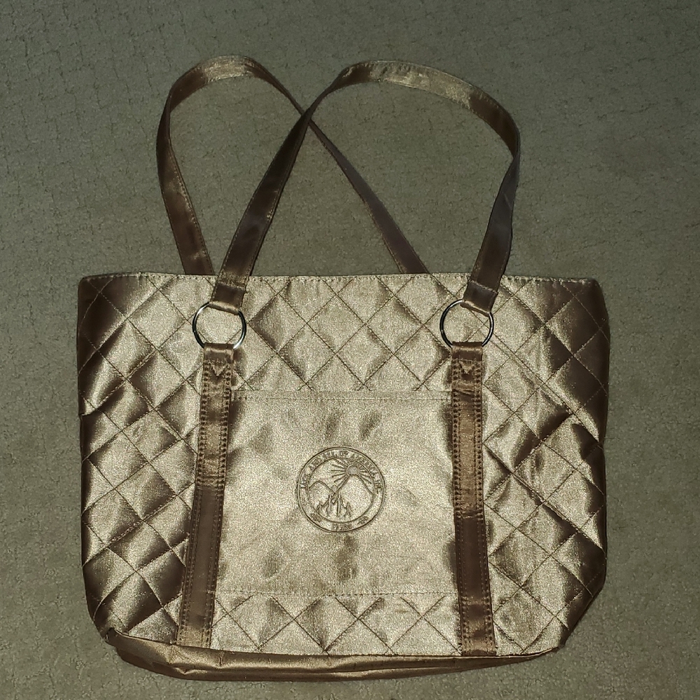 Chic Gold Quilted Tote Bag